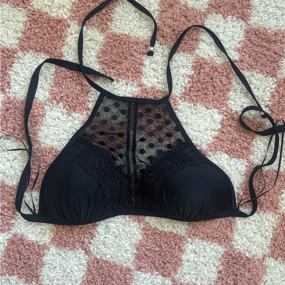 New Look Black Bikini with Sheer Mesh Detail